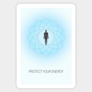 Positive Affirmation Blue Aura Gradient Protect Your Energy Sticker